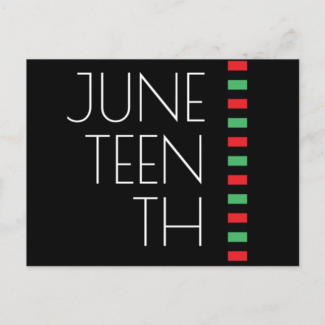 Juneteenth Red Black Green Freedom Celebration Holiday Postcard (Front)
