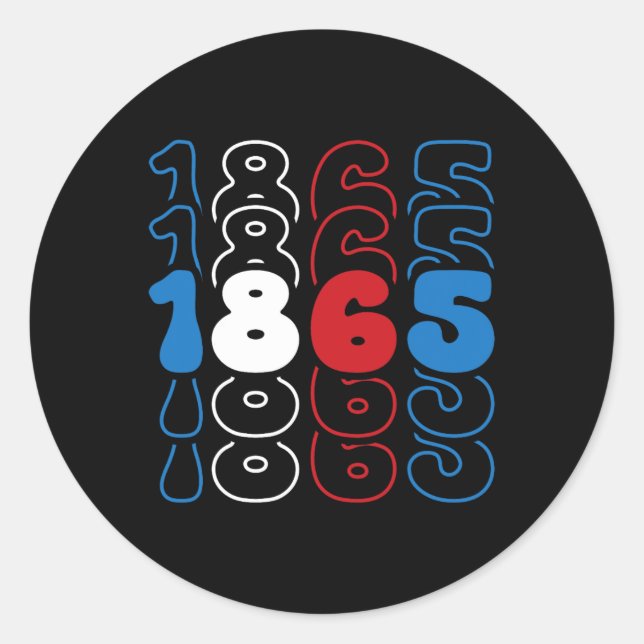 Juneteenth Red White Blue Flag Colours 1865  Classic Round Sticker (Front)