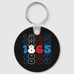 Juneteenth Red White Blue Flag Colours 1865 Key Ring