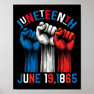 Juneteenth Red White Blue Flag Colours 19 June 186 Poster