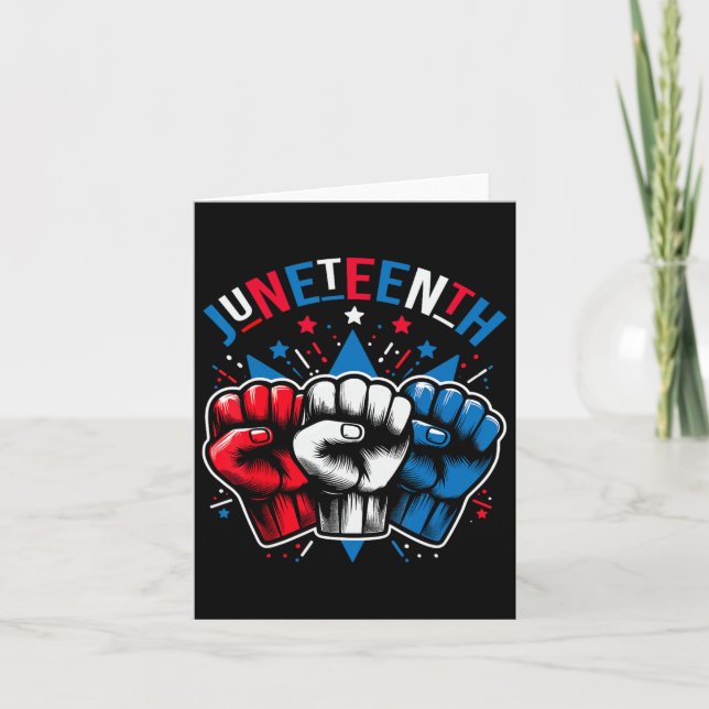 Juneteenth Red White Blue Flag Colours  Card (Front)