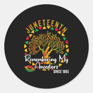 Juneteenth Remembering My Ancestors Colourful Tree Classic Round Sticker