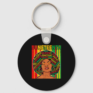Juneteenth retro melanin queen african american key ring