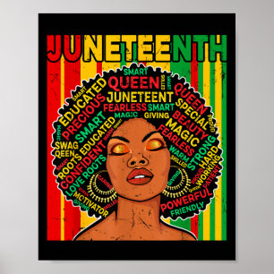 Juneteenth retro melanin queen african american poster