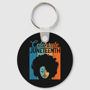 Juneteenth Shirt Afro Black Women 1865 Independenc Key Ring