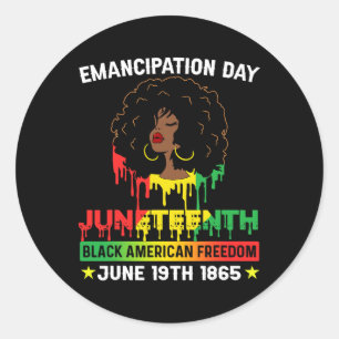 Juneteenth Shirt Women African Black American Feed Classic Round Sticker