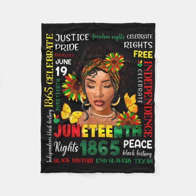 Juneteenth Shirts Celebrating Black Freedom 1865 B Fleece Blanket (Front)