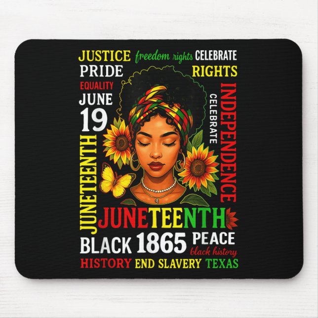 Juneteenth Shirts Celebrating Black Freedom 1865 B Mouse Mat (Front)