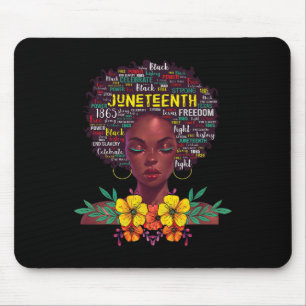 Juneteenth Shirts For Women Afro Beautiful Black P Mouse Mat
