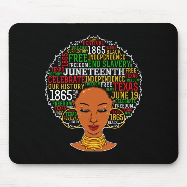 Juneteenth Shirts Women Juneteenth Afro Juneteenth Mouse Mat (Front)