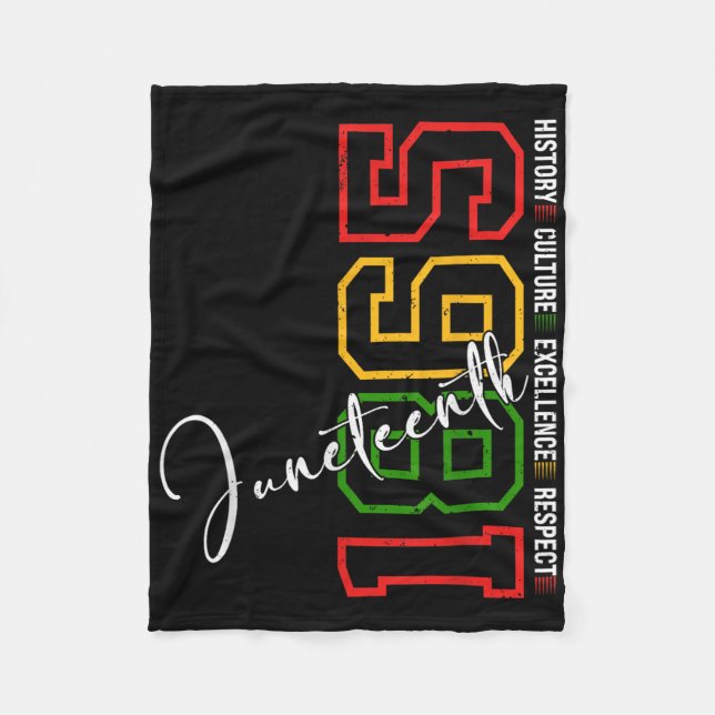 Juneteenth Shirts Women Men African American Junet Fleece Blanket (Front)