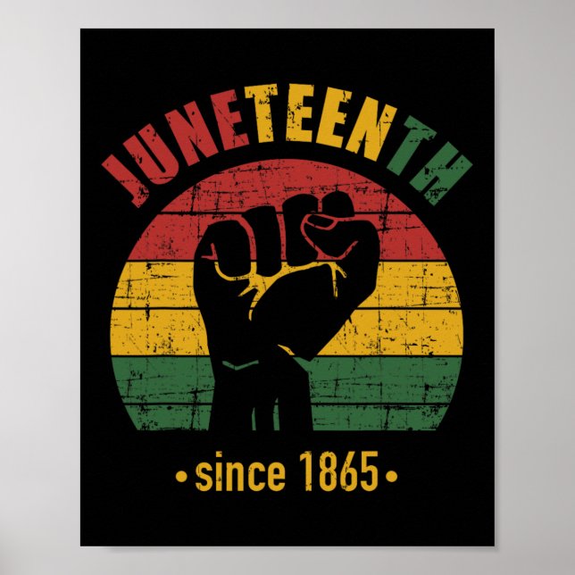 Juneteenth Since 1865 With Pan African Flag And Fi Poster (Front)
