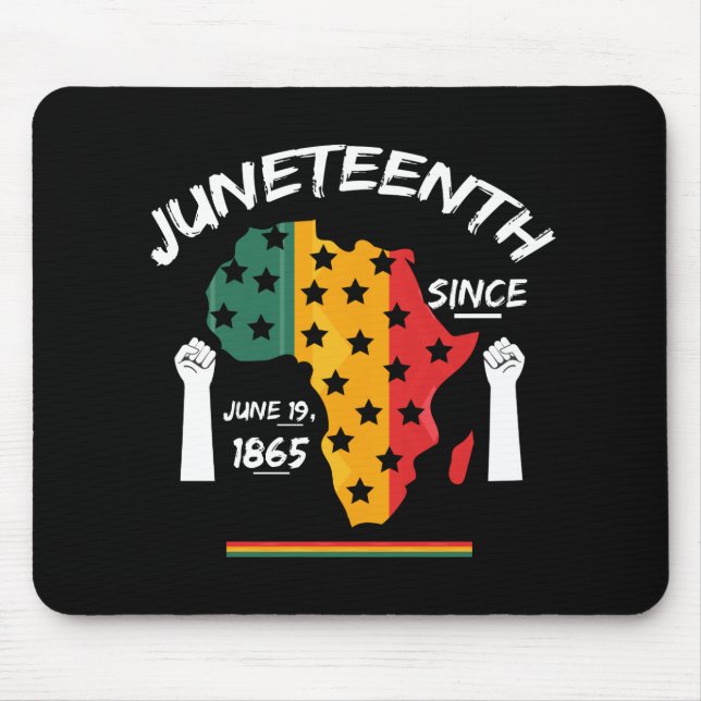 Juneteenth Since June 19th 1865 T-shirt Free Ish Mouse Mat (Front)