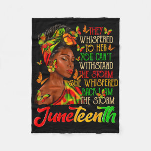 Juneteenth Storm Black Black History Month Fleece Blanket