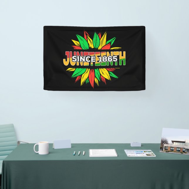 Juneteenth Sunflower 1865 Emancipation African Banner (Tradeshow)