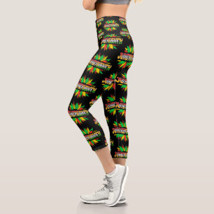Juneteenth Sunflower 1865 Emancipation African Capri Leggings
