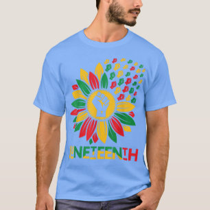 Juneteenth Sunflower Fist Bumps Indepedence Day 18 T-Shirt