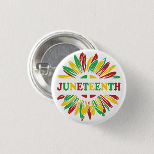 Juneteenth   Sunflower   Red Black Green 3 Cm Round Badge