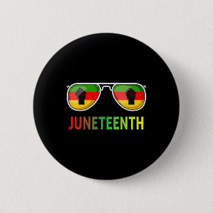 Juneteenth Sunglasses Black Pride Flag Fists Men W 6 Cm Round Badge