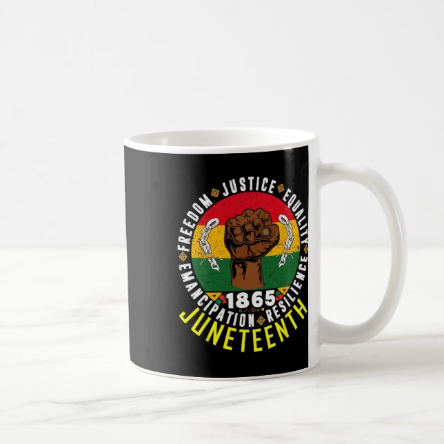 Juneteenth Tee For Men Black Freedom Celebration J Coffee Mug (Right)