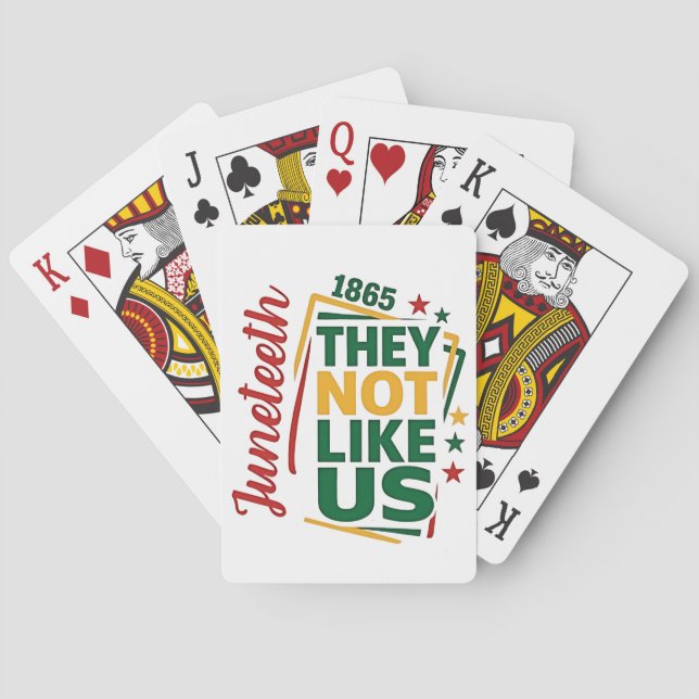 Juneteenth They Not Like Us 1865 Black History  Playing Cards (Back)