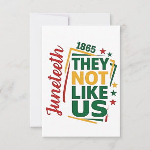 Juneteenth They Not Like Us 1865 Black History  Thank You Card