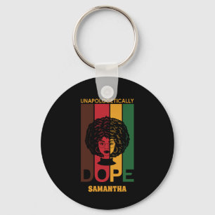 Juneteenth   Unapologetically Dope   Afro Woman Key Ring