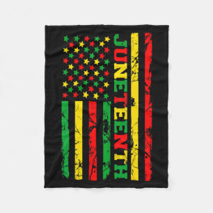 juneteenth usa flag black history day afro america fleece blanket