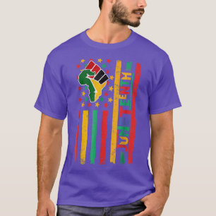 Juneteenth USA Flag Black History Day Afro America T-Shirt
