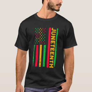Juneteenth USA Flag Black History Day Afro America T-Shirt