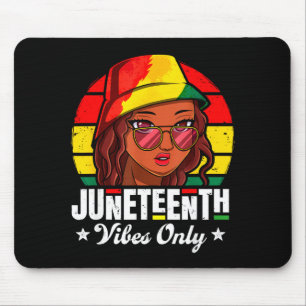Juneteenth vibes only african american womens mouse mat