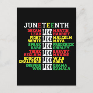 Juneteenth Vibes Only Melanin Sista Bruh Black Luv Holiday Postcard