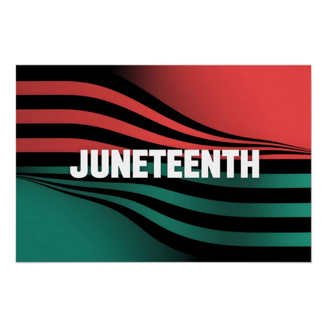 Juneteenth Wavy Stripes Design Poster (Front)