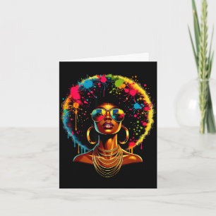Juneteenth women black history outfit proud afro  card
