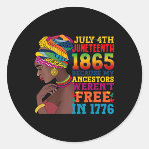 Juneteenth Women Juneteenth Shirts African America Classic Round Sticker