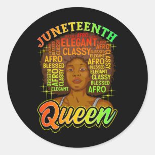 Juneteenth Women Juneteenth Shirts Natural Afro Qu Classic Round Sticker