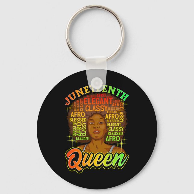 Juneteenth Women Juneteenth Shirts Natural Afro Qu Key Ring (Front)
