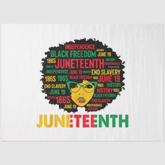 Juneteenth Women Queen African American Black Afro Tissue Paper (Front)