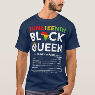 Juneteenth Womens Black Queen Nutritional Facts 4t T-Shirt