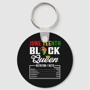 Juneteenth Womens Black Queen Nutritional Facts Fr Key Ring