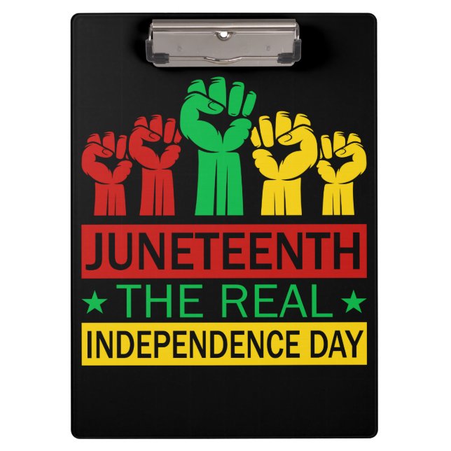 Juneteenth Word Art Pan Africa Colours  Clipboard (Front)