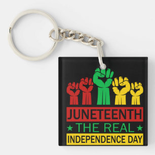 Juneteenth Word Art Pan Africa Colours Key Ring