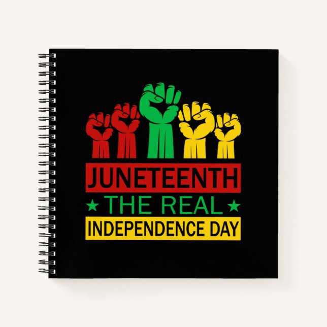 Juneteenth Word Art Pan Africa Colours Sketch Notebook (Front)
