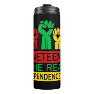 Juneteenth Word Art Pan Africa Colours  Thermal Tumbler