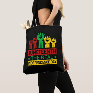 Juneteenth Word Art Pan Africa Colours Tote Bag