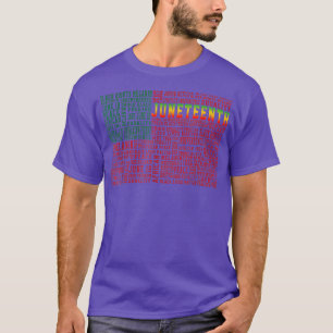 Juneteenth Words Black History Flag Afro American T-Shirt