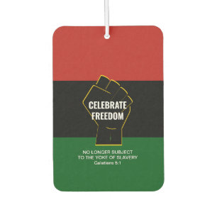 Juneteeth CELEBRATE FREEDOM Customisable Scripture Car Air Freshener