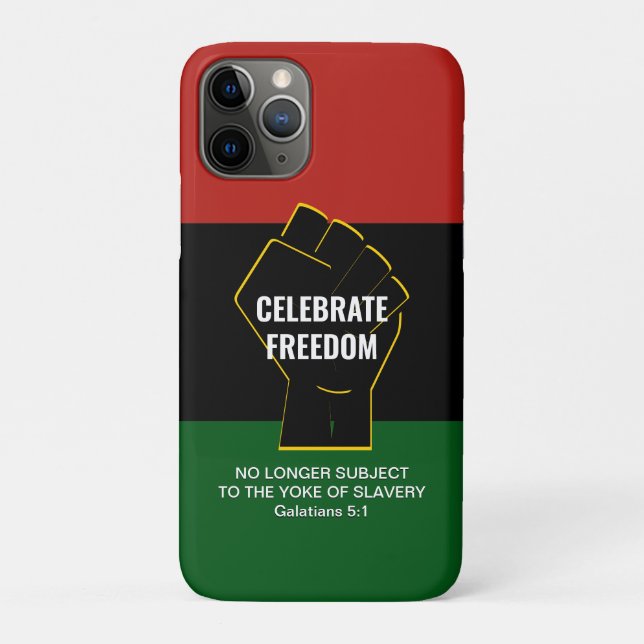 Juneteeth CELEBRATE FREEDOM Customisable Scripture Case-Mate iPhone Case (Back)