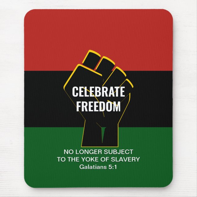 Juneteeth CELEBRATE FREEDOM Customisable Scripture Mouse Mat (Front)