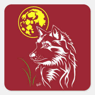junger träumender Wolf Aufkleber Square Sticker